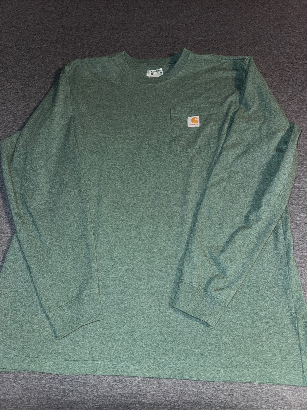 Carhartt Long Sleeve Pocket Tee in Heather Green